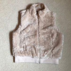 Tan Sherpa fur vest (small)